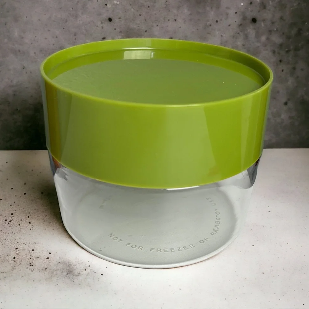 Vintage Pyrex Glass Canister Avocado Green Store n See Container with Lid